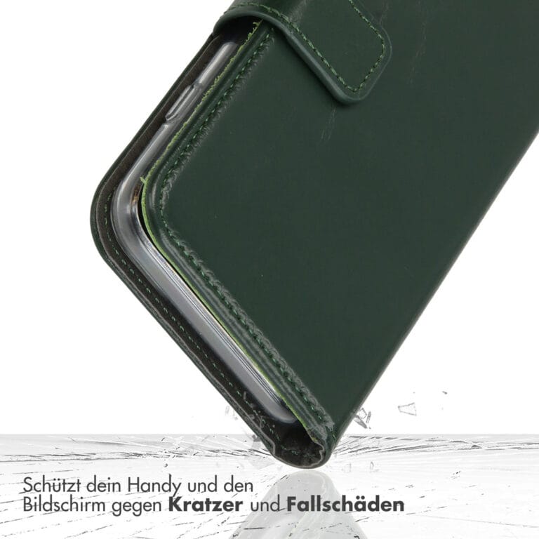 Selencia Echt Leren Bookcase iPhone 13 Pro Max - Groen - Afbeelding 10