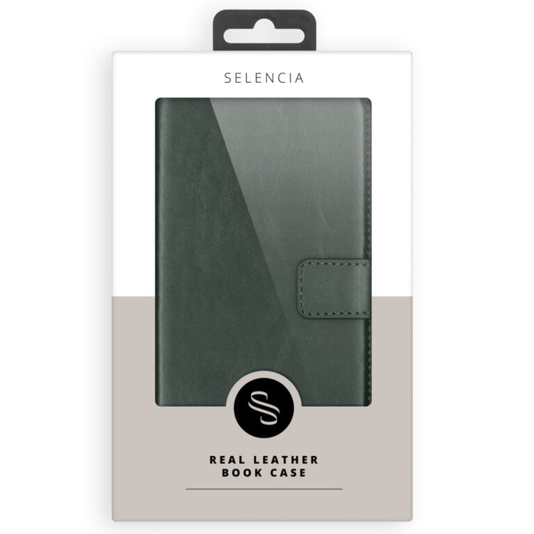 Selencia Echt Leren Bookcase iPhone 13 Pro Max - Groen - Afbeelding 3