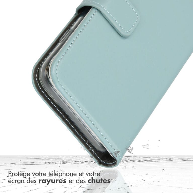Selencia Echt Leren Bookcase Samsung Galaxy S22 - Lichtblauw - Afbeelding 9