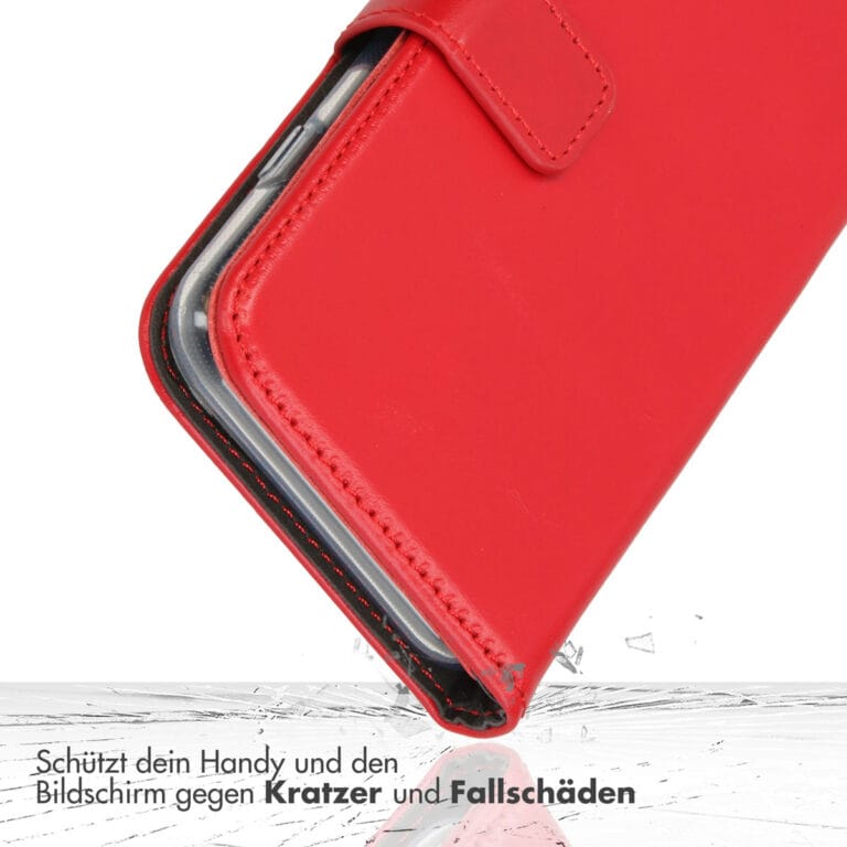 Selencia Echt Leren Bookcase iPhone 13 Pro Max - Rood - Afbeelding 10