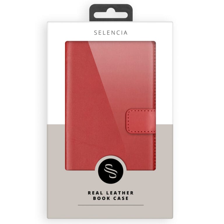 Selencia Echt Leren Bookcase iPhone 13 Pro Max - Rood - Afbeelding 3