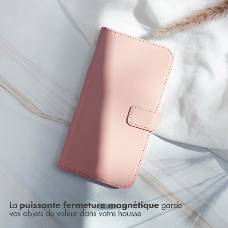 Selencia Echt Leren Bookcase iPhone 13 Pro Max - Roze - Afbeelding 9