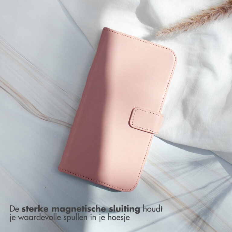 Selencia Echt Leren Bookcase Samsung Galaxy S22 - Roze - Afbeelding 8