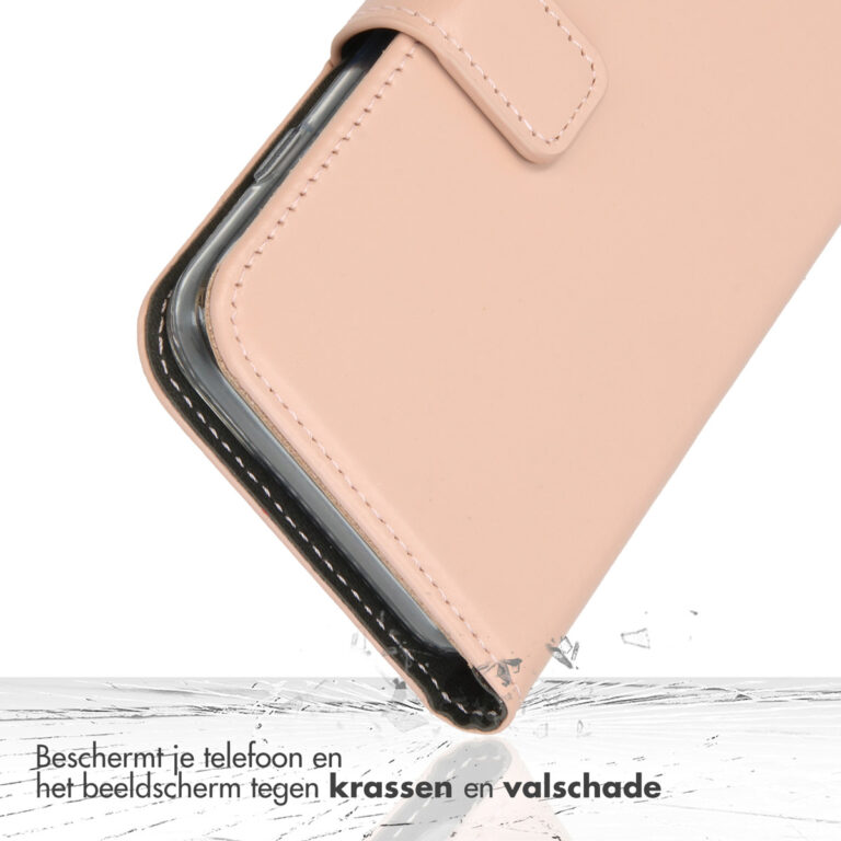 Selencia Echt Leren Bookcase Samsung Galaxy S22 - Roze - Afbeelding 6