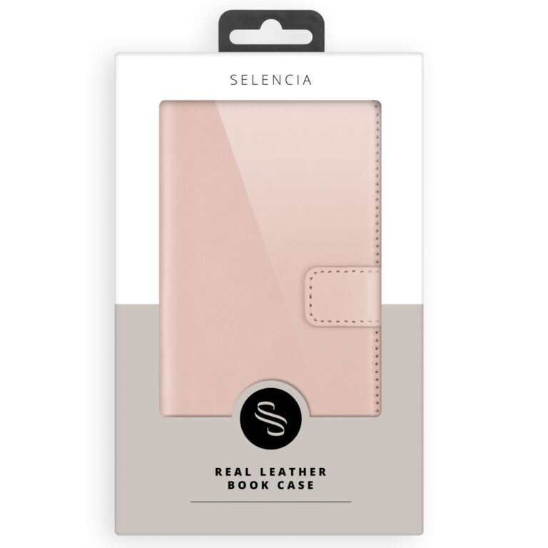 Selencia Echt Leren Bookcase Samsung Galaxy S22 - Roze - Afbeelding 5