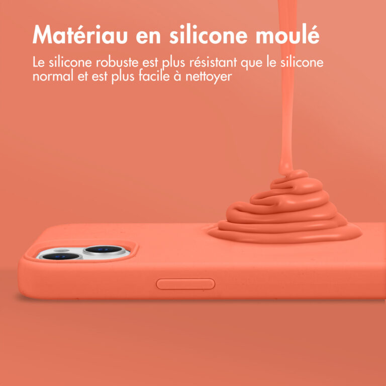 Accezz Liquid Silicone Backcover iPhone 13 - Nectarine - Afbeelding 10
