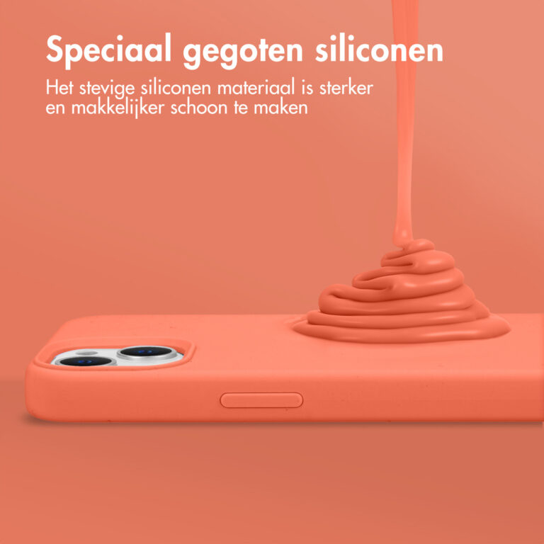 Accezz Liquid Silicone Backcover iPhone 13 - Nectarine - Afbeelding 8