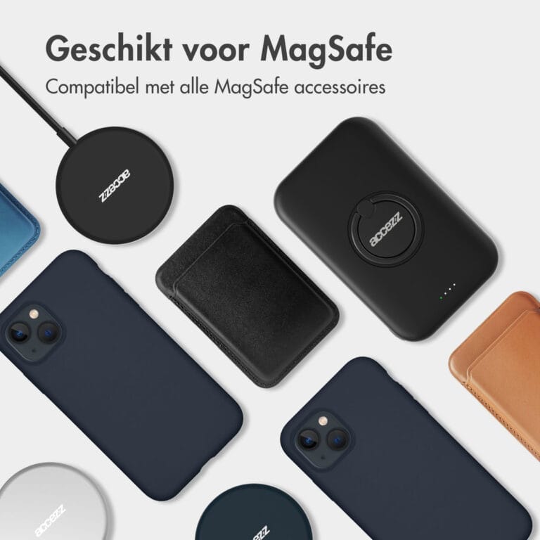 Accezz Liquid Silicone Backcover met MagSafe iPhone 12 (Pro) - Donkerblauw - Afbeelding 10