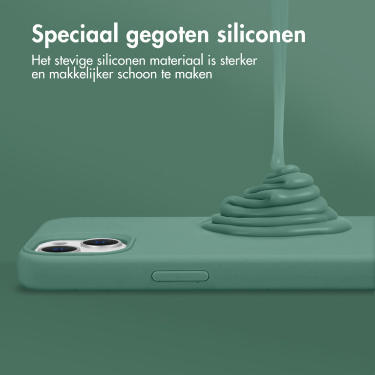 Accezz Liquid Silicone Backcover met MagSafe iPhone 13 - Donkergroen - Afbeelding 9