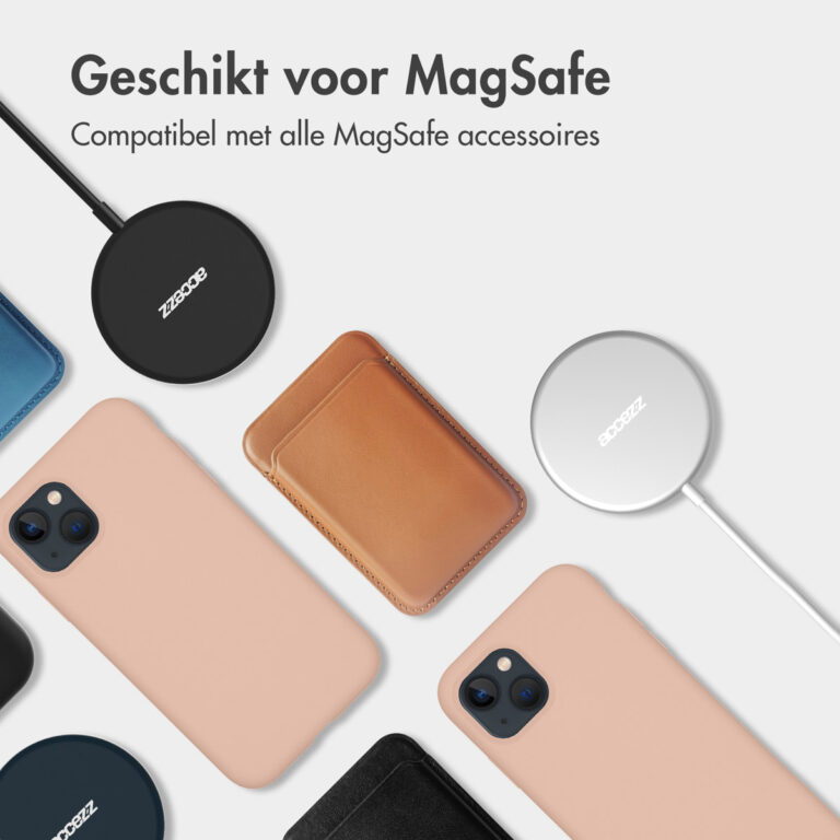 Accezz Liquid Silicone Backcover met MagSafe iPhone 13 - Roze - Afbeelding 8